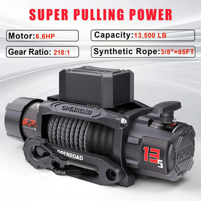 OPENROAD | 13,500lbs electric winch with Synthetic Rope - Panther Series 3S