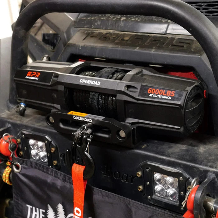 OPENROAD | 6000lbs 12 Volts Electric Winch, Winch for UTV with Mounting Plate
