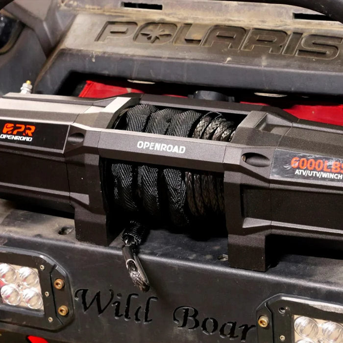 OPENROAD | 6000lbs 12 Volts Electric Winch, Winch for UTV with Mounting Plate