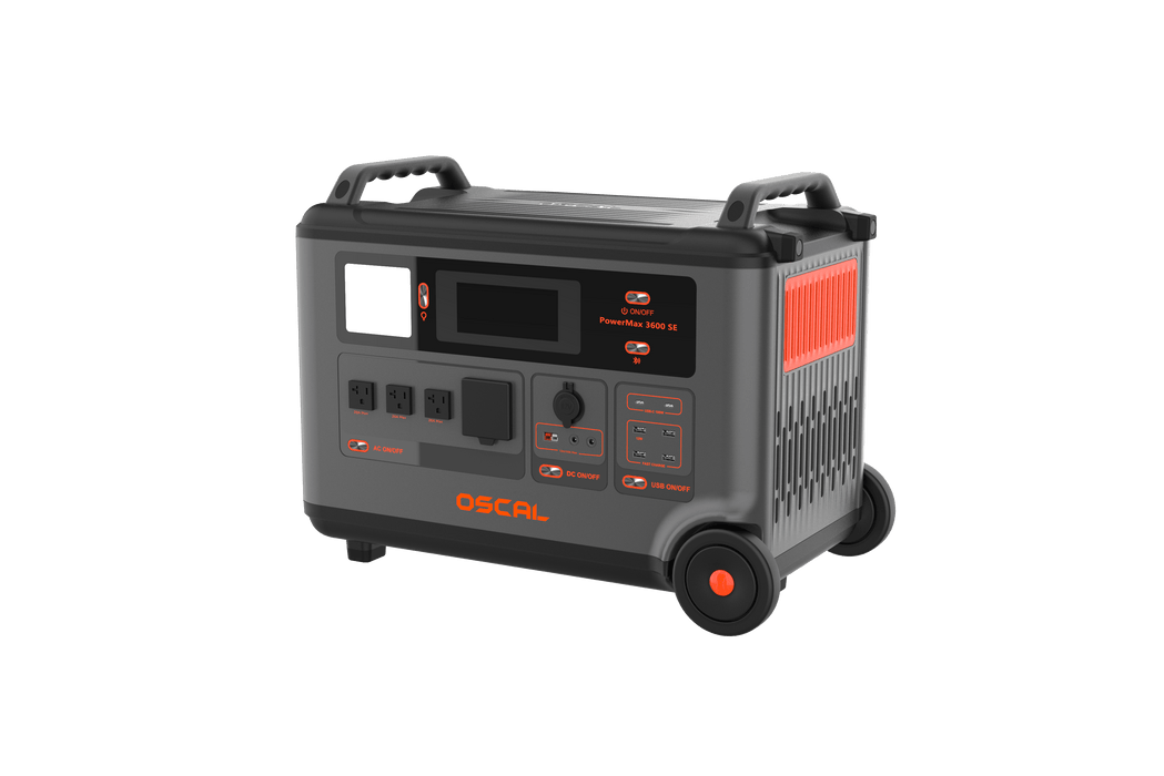 Oscal PowerMax | 3600SE 3600W Portable Power Station, 3600Wh LiFePO4 Battery & 2400W Solar Charging