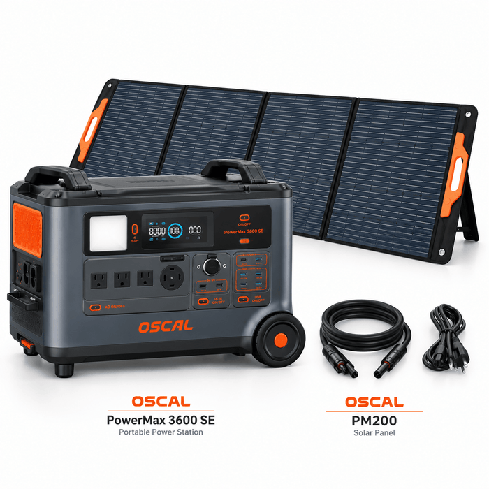 Oscal | PowerMax | 3600SE 3600W Portable Power Station + 1*200W Portable Solar Panel