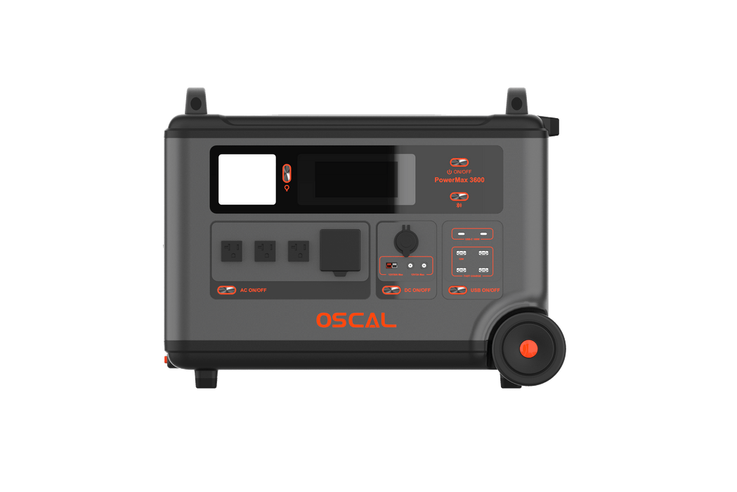 Oscal PowerMax | 3600SE 3600W Portable Power Station, 3600Wh LiFePO4 Battery & 2400W Solar Charging