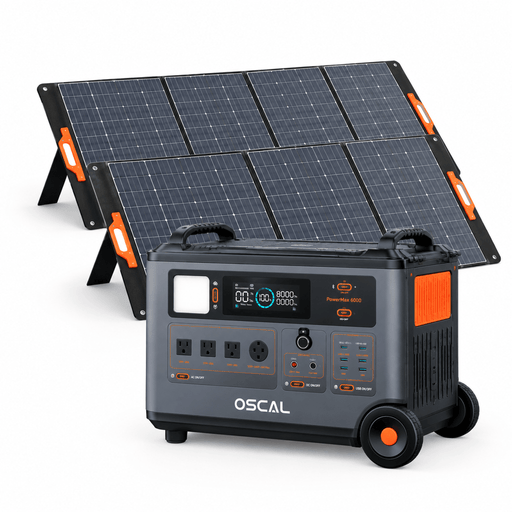Oscal | PowerMax 6000 Portable Power Station + 2 × 400W Portable Solar Panels