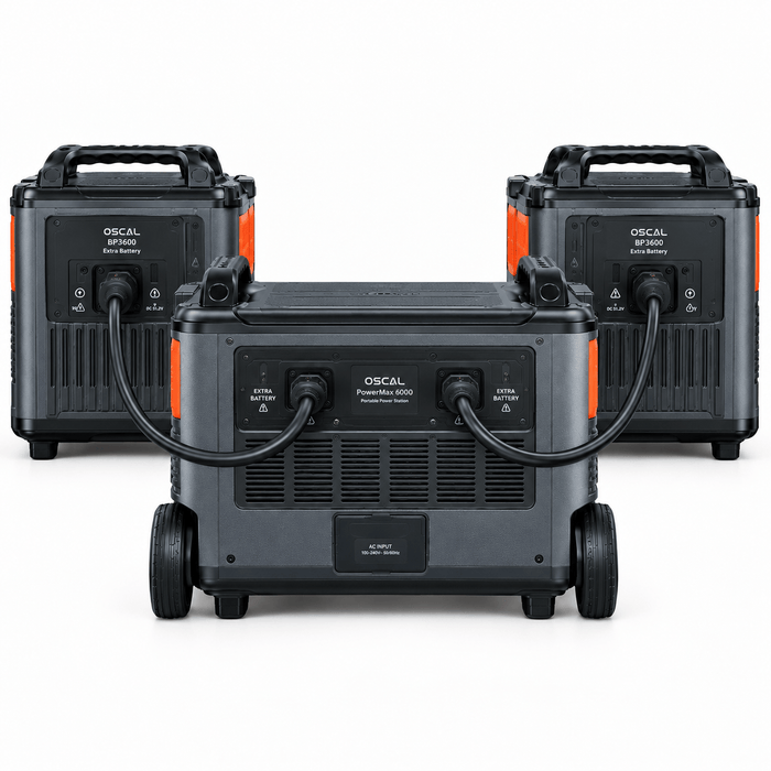 Oscal | PowerMax 6000 Portable Power Station + 2* BP3600 Extra Battery