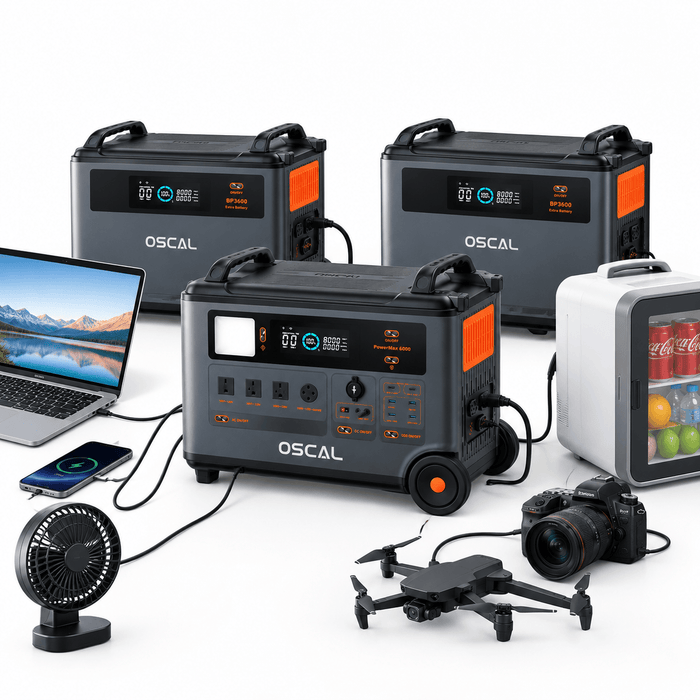 Oscal | PowerMax 6000 Portable Power Station + 2* BP3600 Extra Battery