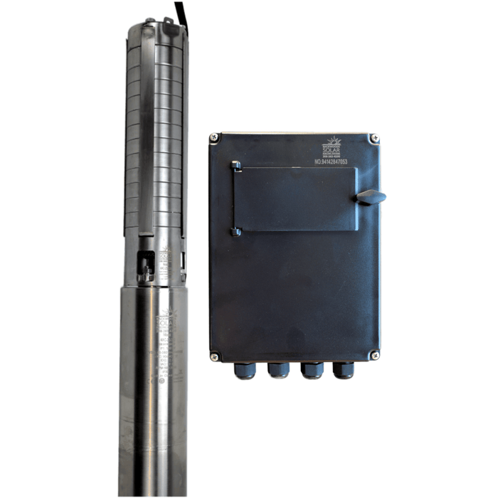 Backwoods Solar | BWS 4″ AC/DC PUMP 23 GPM 320′ Submersible Pump with Controller