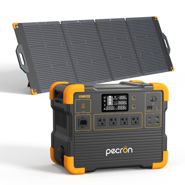 PECRON | E1500LFP 200W Solar Kit Portable Power Station Bundle 2200W 1536Wh V3
