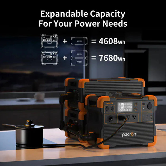 PECRON | E1500LFP Expandable Portable Power Station 2200W 1536Wh