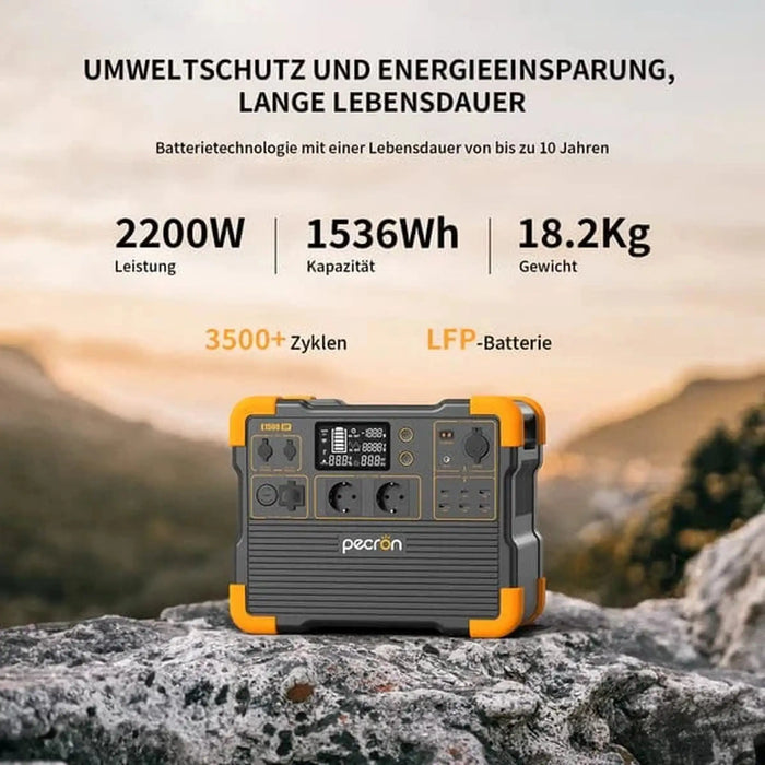 PECRON | E1500LFP Expandable Portable Power Station 2200W 1536Wh