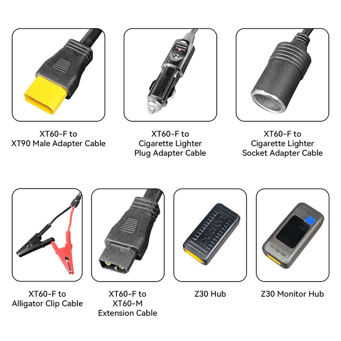 PECRON | U20 Universal Cable Kit with 17 Different Adapter Cables for Power Station, Solar Panel