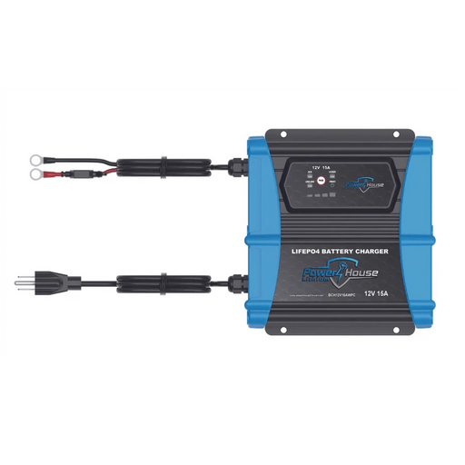 PowerHouse Lithium | 12V 15A Waterproof Battery Charger
