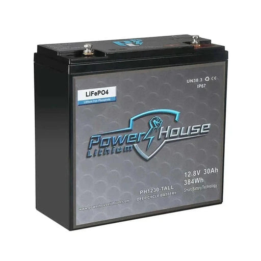 PowerHouse Lithium | 12V 30Ah TALL Deep Cycle Battery