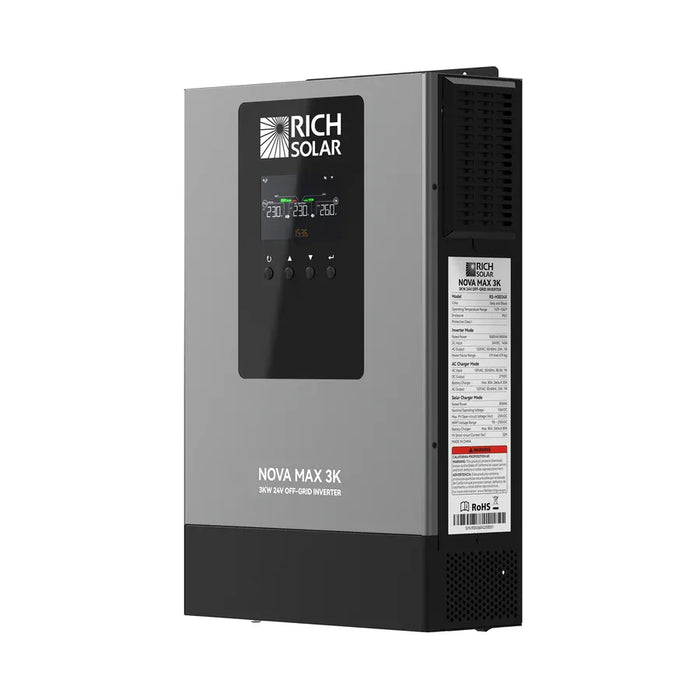Rich Solar | NOVA MAX 3K 2026 24V 3000W Off-Grid Hybrid Inverter with Pure Sine Wave Output