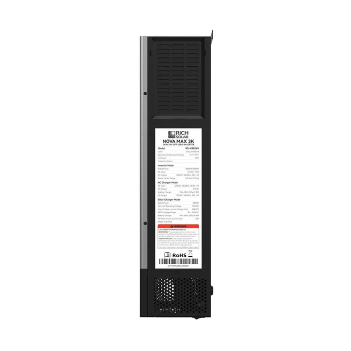 Rich Solar | NOVA MAX 3K 2026 24V 3000W Off-Grid Hybrid Inverter with Pure Sine Wave Output
