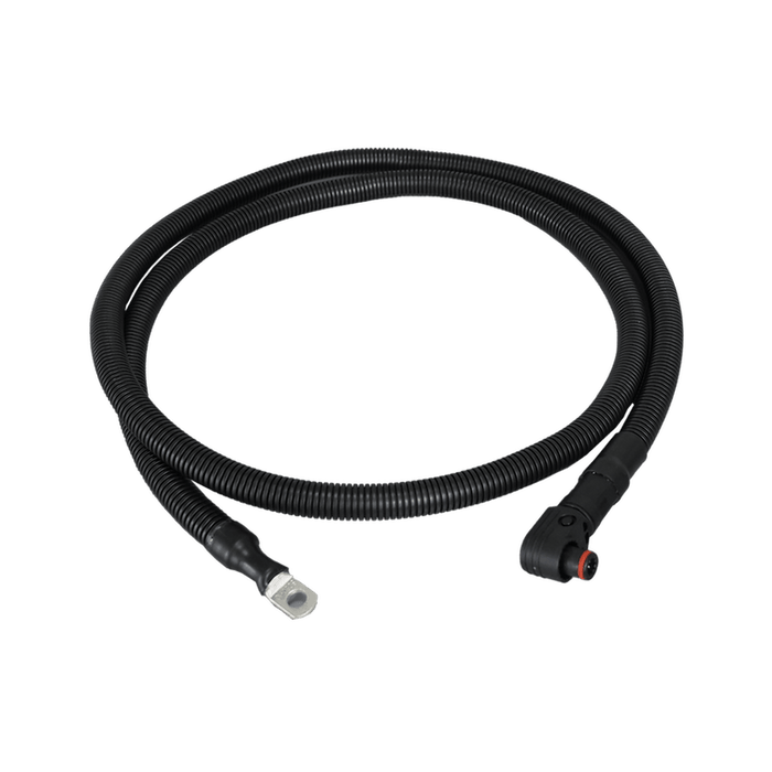 RUIXU | 1/0 AWG cables - 3/8" Lug + 90 degree angle pluggable connector | Orange+ Black, 200cm image 3