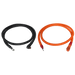 RUIXU | 1/0 AWG cables - 3/8" Lug + 90 degree angle pluggable connector | Orange+ Black, 200cm image 1