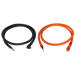 RUIXU | 1/0 AWG cables - 3/8" Lug + 90 degree angle pluggable connector | Orange+ Black, 140cm