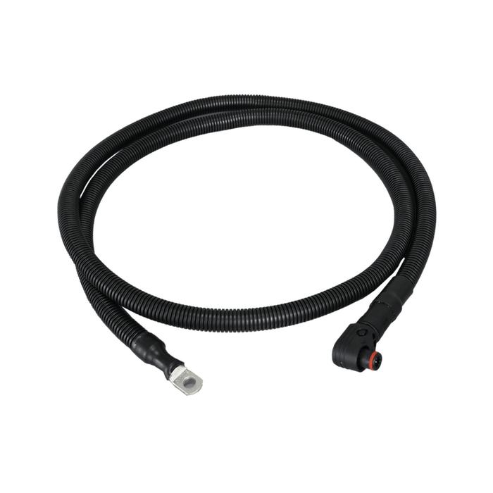 RUIXU | 1/0 AWG cables - 3/8" Lug + 90 degree angle pluggable connector | Orange+ Black, 140cm