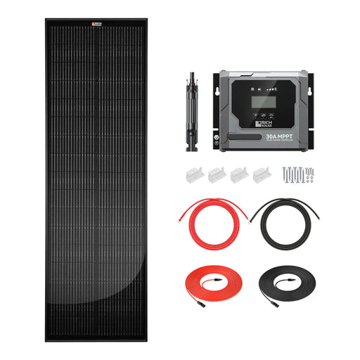Rich Solar | 100W Slim Solar Kit for Vans, RVs, Boats, and Off-Grid Systems