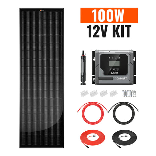 Rich Solar | 100W Slim Solar Kit for Vans, RVs, Boats, and Off-Grid Systems