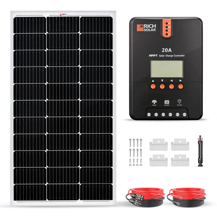 Rich Solar | 100W Solar Kit for RV, Cabin, Boat, and Off-Grid Power Systems