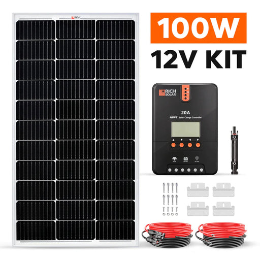 Rich Solar | 100W Solar Kit for RV, Cabin, Boat, and Off-Grid Power Systems