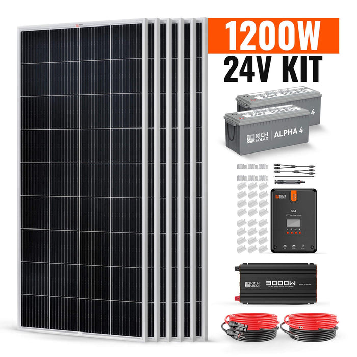 Rich Solar | 1200 Watt 24V Complete Solar Kit