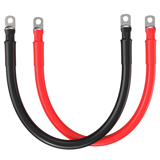 Rich Solar | 2/0 Gauge 3/8" Battery Cables | Pair of 2/0 AWG Red and Black with 3/8" Lugs | Choose Cable Length: 1ft, 2ft, 3ft, 4ft, 5ft, 6ft image 1