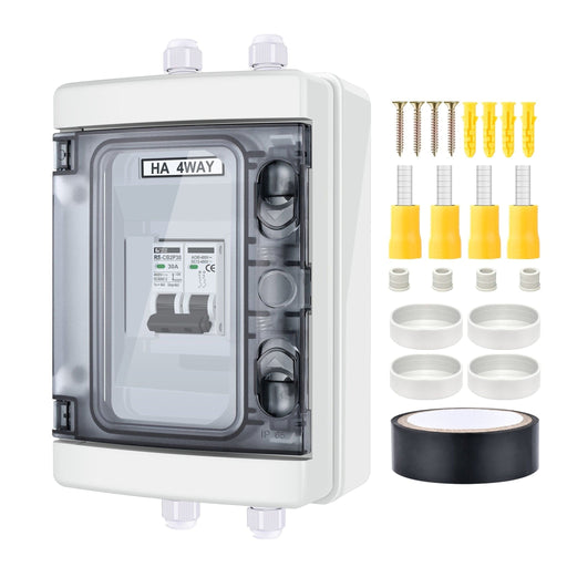 Rich Solar | 2 Pole Outdoor Circuit Breaker Box | Outdoor Circuit Breaker Box with 2 Poles and Solar Isolator Disconnect Switch | Choose Amp: 30A, 40A, 60A, 80A, 120A image 1