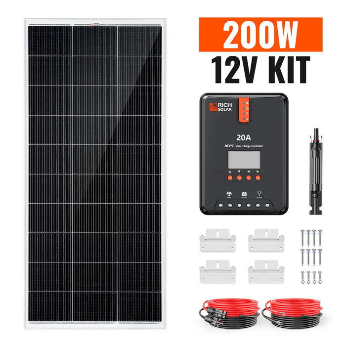 Rich Solar | 200W Solar Kit for RV, Cabin, and Off-Grid Power Systems