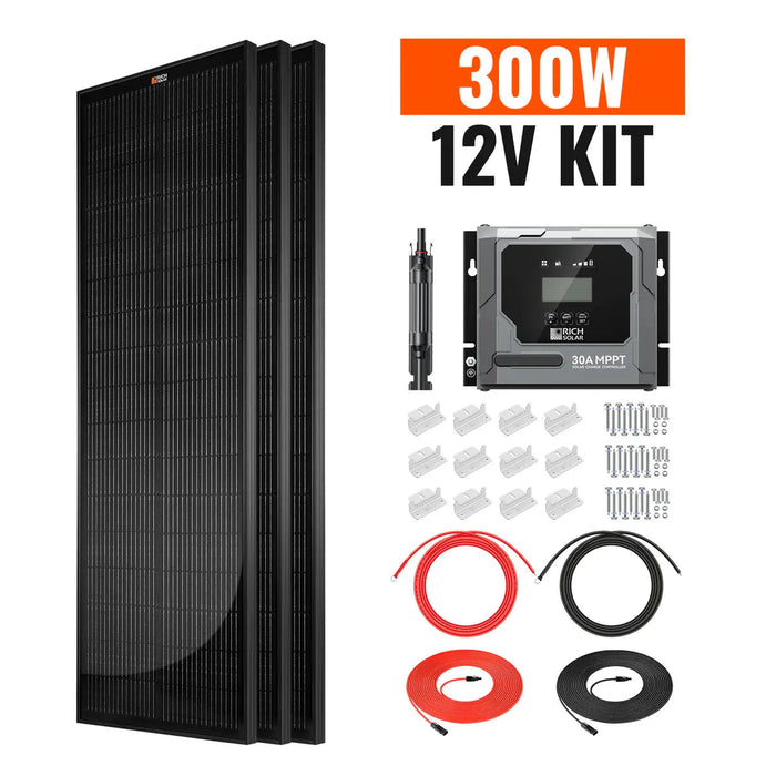 Rich Solar | 300W Slim Solar Kit for Vans, RVs, and Off-Grid Systems
