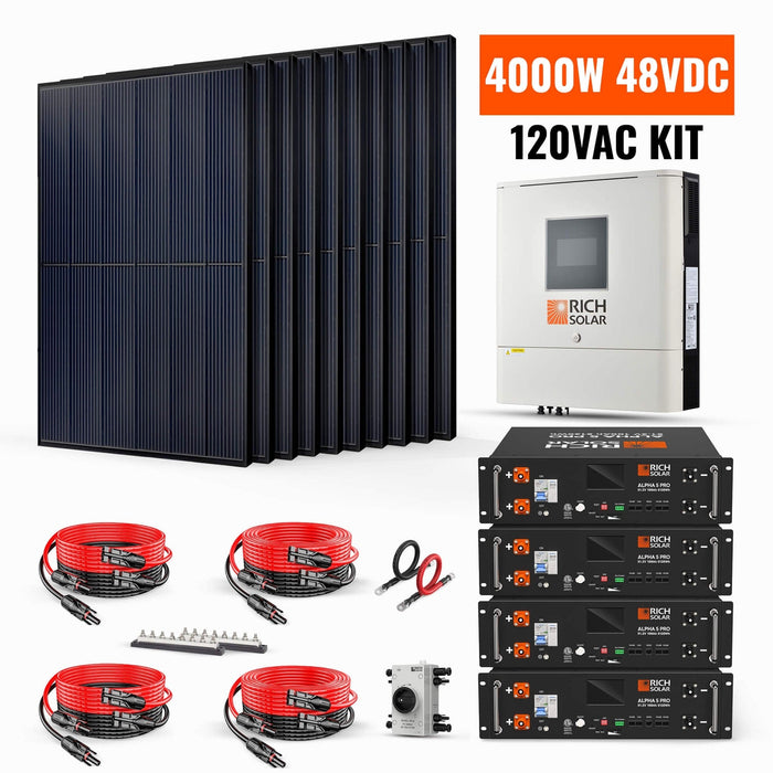 Rich Solar | 4000W 48VDC-120VAC Solar Kit