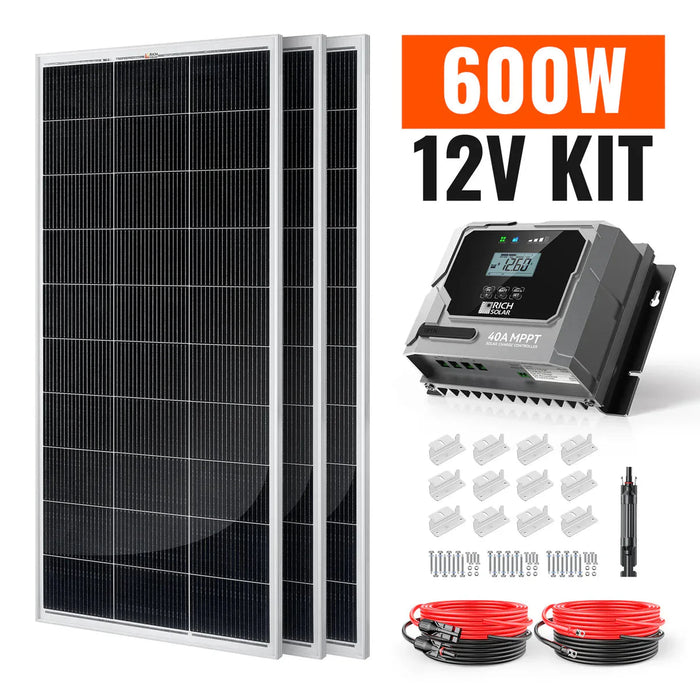 Rich Solar | 600W Solar Kit for RV, Cabin, and Off-Grid Power Systems