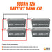 Rich Solar | 800Ah 12V LiFePO4 Off-Grid Battery Kit | 10.2kWh Deep Cycle Lithium Battery Bank | Powerful 800Ah Battery Bank | 4 X ALPHA 2 LITE in Parallel