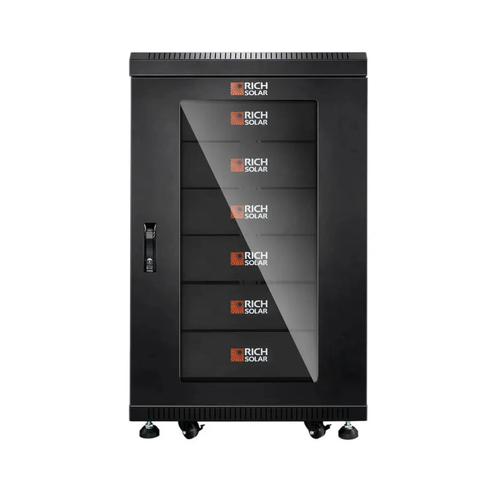 Rich Solar | Battery Server Rack for ALPHA 5 PRO – 6-Slot Enclosed Cabinet