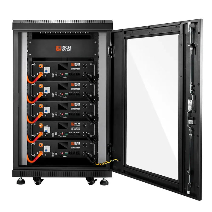Rich Solar | Battery Server Rack for ALPHA 5 PRO – 6-Slot Enclosed Cabinet