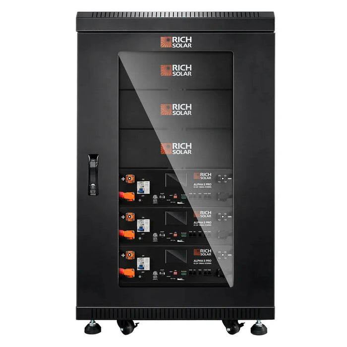 Rich Solar | Battery Server Rack for ALPHA 5 PRO – 6-Slot Enclosed Cabinet