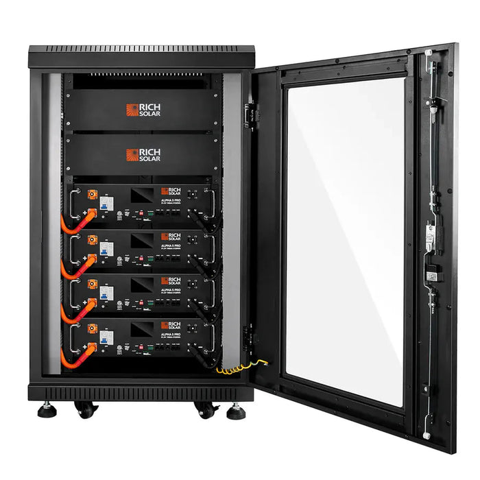 Rich Solar | Battery Server Rack for ALPHA 5 PRO – 6-Slot Enclosed Cabinet