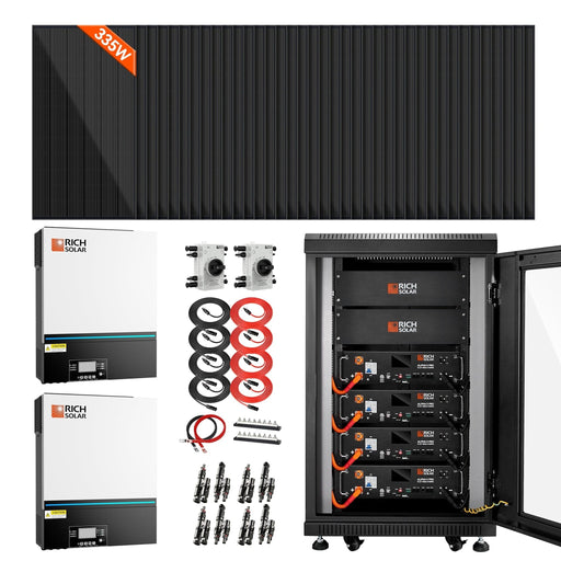 Complete Off-Grid Solar Kit | 13,000W 120/240V Output | 48VDC - 335W x 38