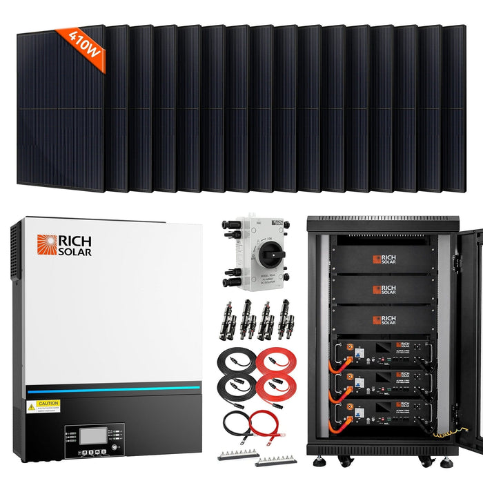 Rich Solar | Complete Off-Grid Solar Kit RS-H6548 | 8000W PV Input 48V 120VAC Output + 6560 16x410 Watt Solar PV KIT-SR0001