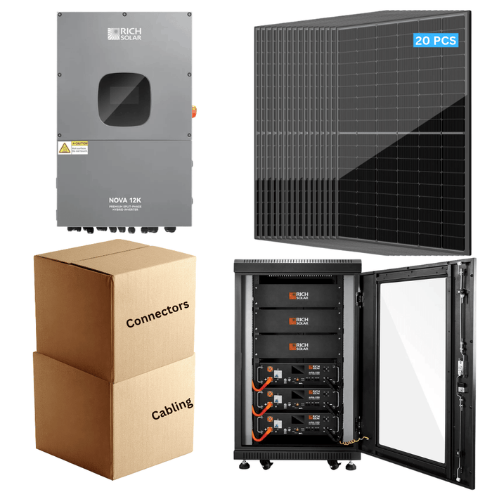 Rich Solar HOME Pro Kit - 8.8kW Solar + 15.36kWh Battery | Complete Solar Hybrid Kit