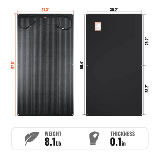 Rich Solar | MEGA 200 FLEX PRO | 200W 24V Flexible Solar Panel | 360° Bendable | IP68 Waterproof