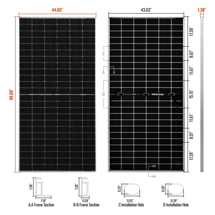 Rich Solar | MEGA 550 | 550 Watt Solar Panel | Premium Grid-tie or Off-grid Solar Panel for Residential, Commercial, Agriculture | 25-Year Output Warranty | UL Certified