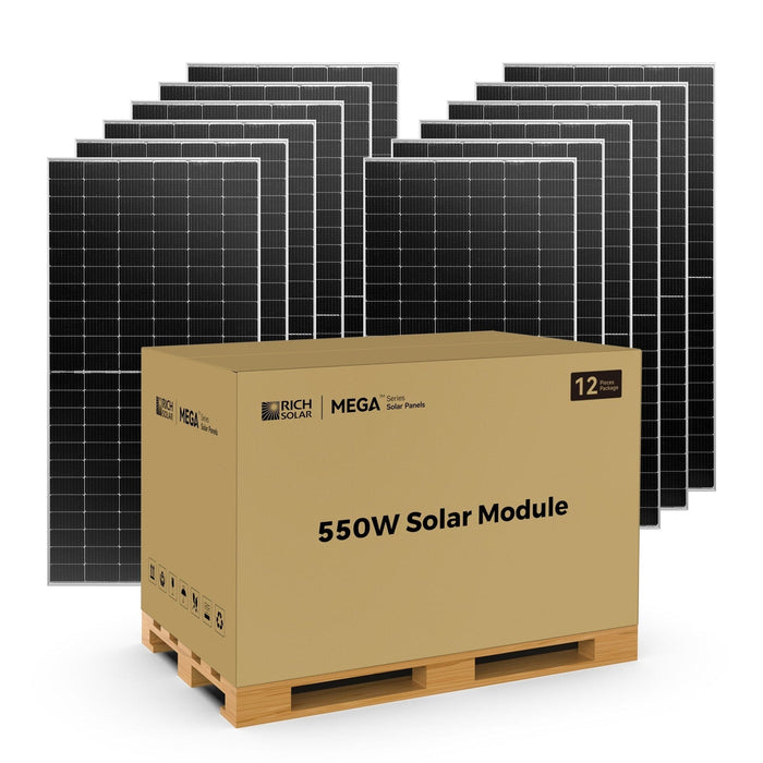 Rich Solar | MEGA 550 | 550 Watt Solar Panel | Premium Grid-tie or Off-grid Solar Panel for Residential, Commercial, Agriculture | 25-Year Output Warranty | UL Certified