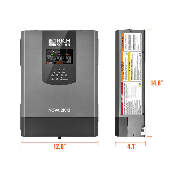 Rich Solar | NOVA 2K12 2000W 12V Pure Sine Wave Inverter with Built-in Transfer Switch | UL458 Certified