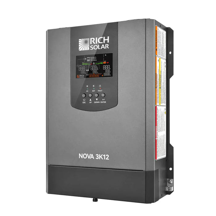Rich Solar | NOVA 3K12 3000W 12V Pure Sine Wave Inverter with Built-in Transfer Switch | UL458 Certified