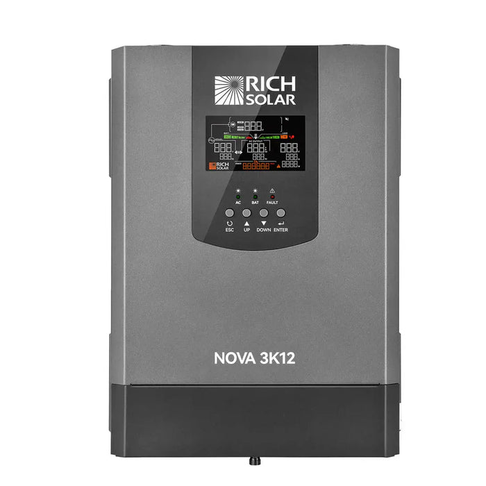 Rich Solar | NOVA 3K12 3000W 12V Pure Sine Wave Inverter with Built-in Transfer Switch | UL458 Certified