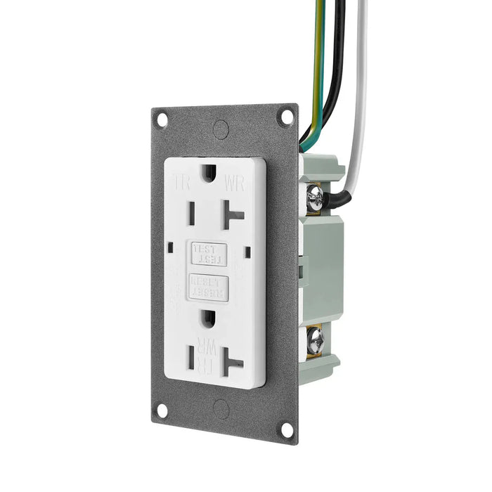 Rich Solar | Slim 20 Amp GFCI Outlet with Self-Test, Tamper-Resistant Design, and LED Indicator