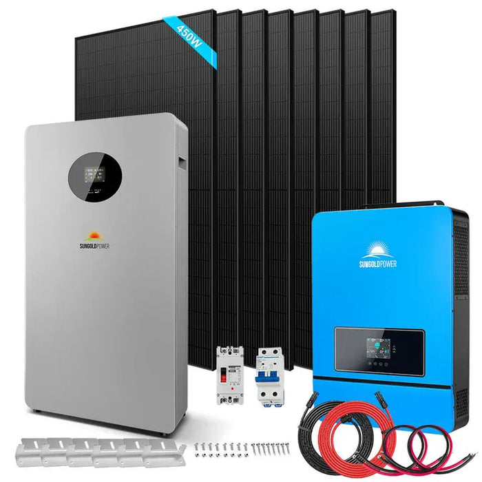 SunGoldPower | Off-Grid Solar Kit 8000W 48VDC 120V/240V LifePo4 10.24kWh 51.2V 200AH | 8x 450 Watts Solar Panels SGR-8K10T