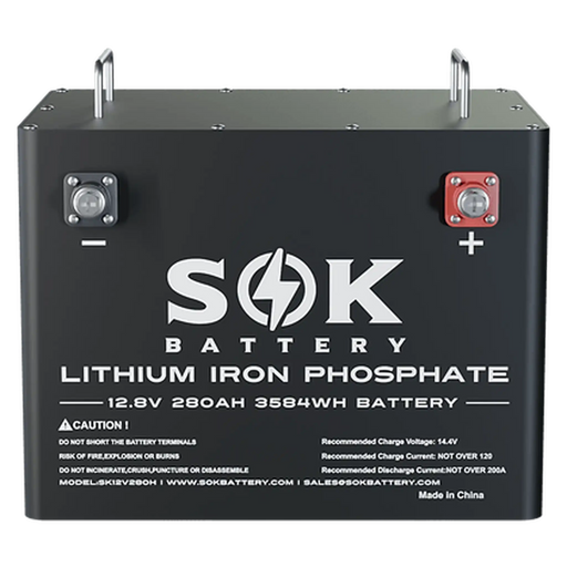 SOK Battery | 12V 280Ah Lithium Battery,Built-in heater and Bluetooth, Best for RV or Marine